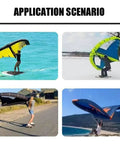 Inflatable Windsurf Wing For Water Sports 4m, 5m, 6m Handheld Surf Sail With Window in use during various activities.