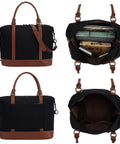 Canvas Travel Tote Bag For Women With Zipper, Weekender Duffel And Carry On Tote, top view with contents and empty interior