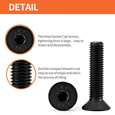Flat Head Hex Socket Cap Screws Built For Tough Jobs 10mm Diameter 30mm Length M10 One Point Five Pitch Countersunk Bolts Ten Point Nine Grade Alloy Steel Black Oxide Finish Allen Hex Drive Fully Threaded Metric Machine Screws 10 Pack