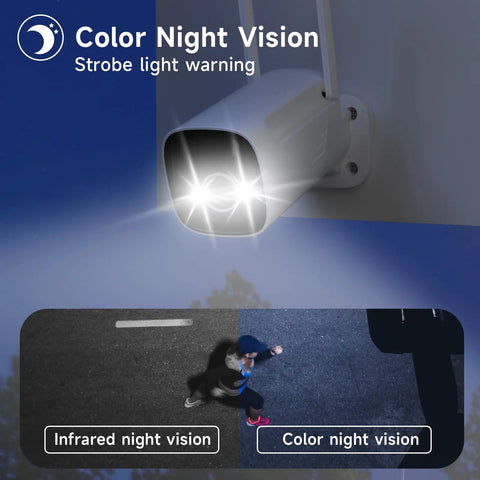 2K Wireless Outdoor Security Camera With Spotlight And 15000mAh Battery Delivers Up To A Year Of Battery Life, WiFi Surveillance