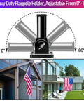 All In One 5 Foot Flag Pole Kit For Outdoor Home Use With American Flag And Solar Light flagpole holder