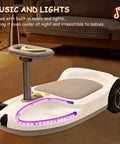 Kid Electric Go Kart With 180W Motor, 360 Degree Spin Drift Fun, 24V Ride On Car With Music And Lights, indoors with purple lights