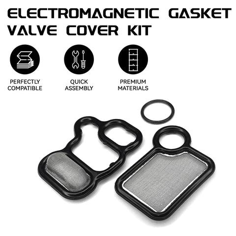 VVT VTEC Solenoid Gasket And Valve Cover Set With Spool Valve Filter Screen For 2002 2015 Honda Civic Accord CRV Element Fit