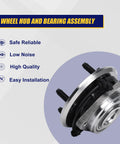 Front Wheel Bearing And Hub Assembly 513272 Direct Fit For Jeep Wrangler 2007 2008 2009 2010 Front Position With 5 Lug And ABS Replacement