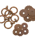 Six Piece Set Vintage Brass Ring Pull Handles For Cabinets And Drawers Retro Bronze Hardware With Screws Easy Install