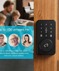 Keyless Entry Door Lock With Keypad Digital Code Deadbolt Auto Lock No WiFi Or App Needed Easy Installation One Time Codes Permanent PINs 100 Plus Customizable Combinations For Safe Home Access on wooden door