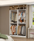 Big Time Modular Closet System With Hella Roomy Hanging Space And Solid Wood Build For Custom Walk In Setup showing organized clothes.