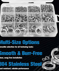 Heavy Duty 1100 Pcs Spring Lock Washer Set Metric Split Lock Washers Stainless Steel 304 in compartment box