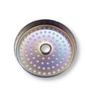 Top view of IMS Precision Nanotech shower screen, 54mm compatibility for Breville espresso machines, iridescent metal finish