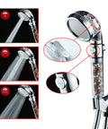 Purifying Shower Head With Beads For Hard Water No More Dry Skin, 3 Function High Pressure Handheld Shower With On Off Switch