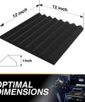 52 Pack Acoustic Panels 1x12x12 Inches High Density Acoustic Foam Wedges For Dope Soundproof Studio Setup And Tidy Home Office