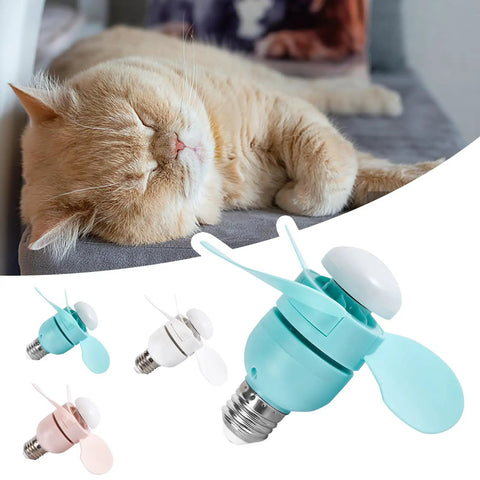 ZEPFJHE E27 Ceiling Fan with LED Light Brushless Motor for Bedroom, Green, featuring a compact design cooling a sleeping cat.