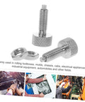 Heavy Duty Stainless Steel Retractable Spring Plunger Locking Pins for Rolling Toolboxes and Shop Cabinets, featuring knurled grip.