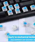30 Piece Blue Mechanical Keyboard Switches Pack With 3 Pin Pre Lubed Clicky Key Switches on keyboard