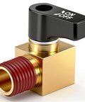 Brass Air Compressor Drain Valve Ball Valve With Lever Handle, One Quarter Inch NPT Male Thread, full port, corrosion resistant.