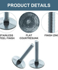 Elevator bolts, 1/4-20 x 1-1/2, steel with stainless and zinc finishes, 20 pcs