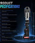 This Electric Copper Pipe Crimper delivers serious power with a sturdy 60KN Hydraulic Press Head, 18-inch tool specifications.