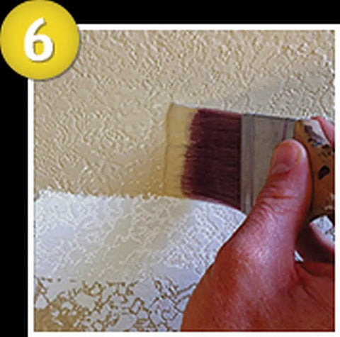 Hand using Knockdown Texture Drywall Repair Tool for DIY pros and homeowners fast and easy environment friendly no aerosol spray