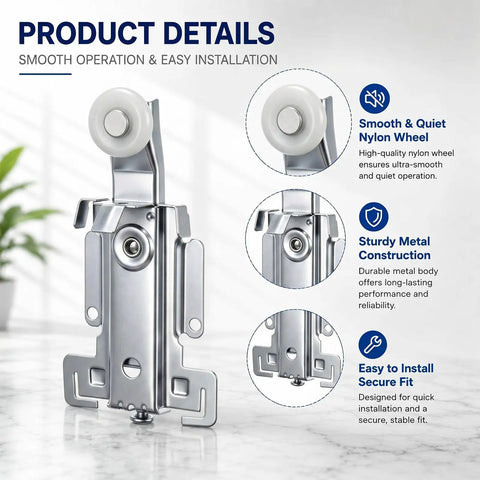 4 Piece Panel Wardrobe Door Rollers 7/8 Inch Replacement Hardware For Older Style Sliding Closet Doors Glides Like A Champ with nylon wheel