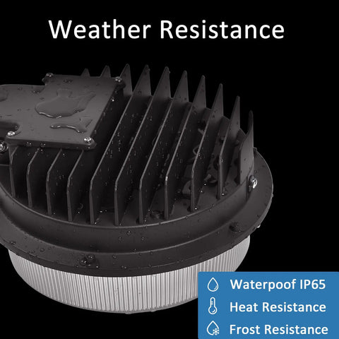 Close-up of Beast Bright LED Barn Light 150W Dusk To Dawn Outdoor Yard Flood Light With Photocell showing IP65 waterproof design