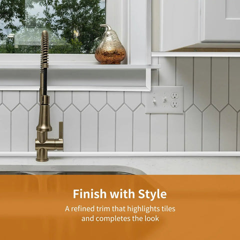 Peel And Stick White Molding Trim For Walls And Borders Flexible Self Adhesive Edging For Window Frames And Backsplash Tiles installed