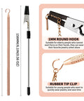 Two Pack Bracelet Helper Tool Set showing 153mm and 156mm tools with rubber tip clip and round hook for easy jewelry clasps and zippers.