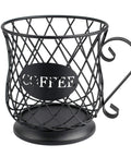 Matte black wire cup-shaped K Cup Holder Coffee Pod Organizer For 35 K Cups Keurig Storage On Countertop Open Top Design