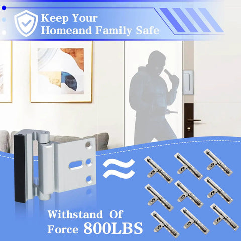 Child Safe Door Reinforcement Lock 2 Pack With 800 Pounds Of Force Heavy Duty Aluminum Inward Door Security Lock