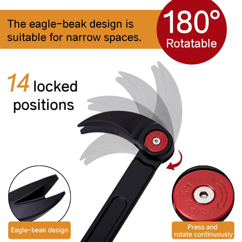 Beefy 18 Inch Adjustable Pry Bar With 14 Locking Positions And 180 Degree Rotation Heavy Duty Chrome Vanadium Crowbar design