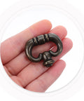 Vintage Zinc Alloy Single Hole Cabinet Pull Handles Set, Retro Style Drawer Hardware, shown in hand for size reference