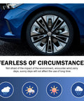 Four Pcs Car Wheel Center Caps 60mm Outer Diameter 56mm Inner Diameter Universal Fit For SUV Sedan Truck ABS Snap In Hub Caps Rust Proof Anti Fall Off Slick Silver Finish on car wheel.