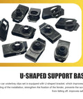 Black U-shaped universal U nuts from 100 Piece Car Screws And Bolts Kit Heavy Duty Undertray Screws Auto Body Fender Screws Splash Guard Clips And Universal U Nuts Kit Universal For Most Cars Trucks SUVs Black