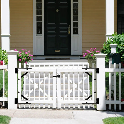 No Sag Gate Frame Kit With Heavy Duty Corner Brackets And Hinges For Wood Fences, Corrals, And Windows, Gate Hardware That Keeps Gates Level, Easy Install With Screws, Pull Ring, And Instructions