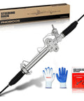 Hydraulic Power Steering Rack And Pinion Assembly For Chevy Silverado 1500 And GMC Sierra 1500 2007 To 2013 Direct Fit New Unit Ref 22 1036 Does Not Fit Hybrid; product, box, gloves, and manual shown