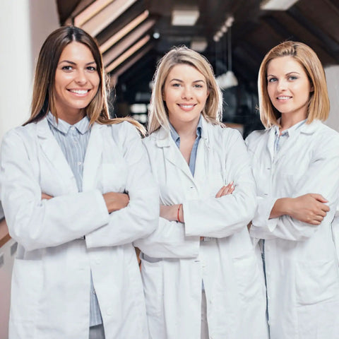 White Lab Coat For Women And Men Long Sleeve Unisex Medical Coat Size L Durable Polyester Laboratory Coat For Work And Costume
