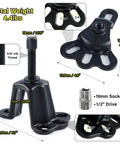 Pro Grade Universal Front Wheel Bearing Puller and Rear Axle Puller Kit with 5/8 x 18 Threads, showing dimensions and details