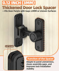 Heavy-Duty Zinc Alloy Barn Door Lock With 90/180 Degree Flip Privacy Latch installed with spacer on wooden panel.