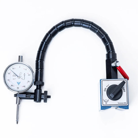 Heavy Duty Magnetic Base With Flexible Gooseneck Arm For Dial Indicators Test Indicators Bore Gauges And Machinist Tools, 176 lb holding force