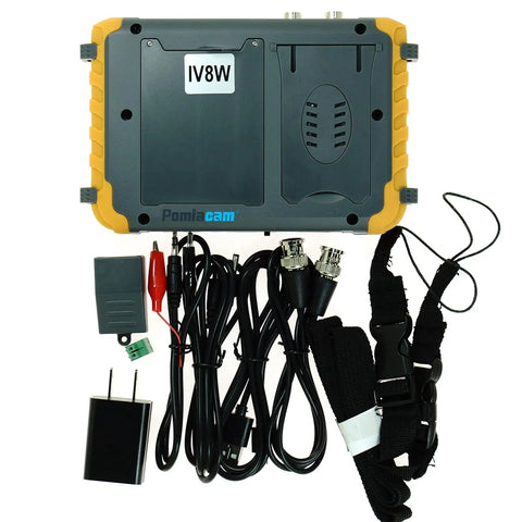 Back view of Portable 5 Inch CCTV Monitor And Camera Tester On The Go 4 In 1 8MP AHD TVI CVI CVBS 1080P Coaxial HD Video Tester
