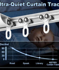 Double Row Curtain Track System With Silent Glide For Drop Ceiling Heavy Duty Design Hassle Free Snap Together Setup No Tools Needed Pre Connected For 39 Inch Plus Lengths Easy DIY Install And Quiet Operation, white track