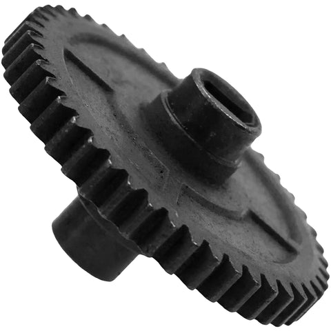 Close-up of a metal 44T gear from the Metal 44T Differential Gear Reduction Set And 27T Pinion Gear With 12T Drive Shaft Bearing for WLtoys RC cars.