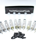 Diamond Polishing Paste Kit With 10 Pro Grade Pastes Featuring 50 Percent Diamond Powder, Oil Based Compound, Grit Range From 400 To 200000, Ideal For Marble Glass Metal Jewelry Resin Silver Gemstones, Made In USA, Includes 5 Gram Syringes displayed with tips