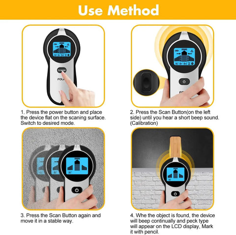Digital Stud Finder And Wall Scanner With Hd Lcd Display And Loud Audio Alert, 5 In 1 Live Ac Wire Detector For Wood Studs And Steel Beams, Dead On Accuracy For Weekend Warriors