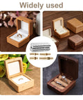 28pc Brass Jewelry Box Hinges Set With Barrel Concealed Hinges And Drill Jig for wooden jewelry boxes and rings displayed inside.
