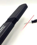 Lumber Wizard 5 metal detector for woodworking, black handheld unit with ribbed grip and detachable probe by Amazon.