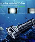DL05 6000LM Scuba Dive Light for Night Diving and Snorkeling with dual-head design on coral reef