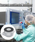 4 Pack Round Push Button Switch Protectors For 22mm Diameter Emergency Stop Buttons Keep Your Buttons Safe With Clear Plastic Guard Covers Lockout Cap Durable See Through Shield For Industrial Controls shown on machinery control panel