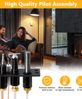 Criditpid 4021-737 LP propane pilot assembly for gas fireplaces; black mounting plate with metal pilot tips and tubes
