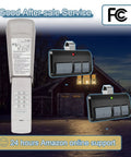 877MAX Keypad With 2 Pack 893MAX Remote For No Hassle Garage Door Opener Control, shown with remote and keypad in front of a garage
