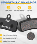 High Performance Semi Metallic Mountain Bike Brake Pads 4 Pairs For Disc Brakes Copper Fiber And Kevlar Formula
